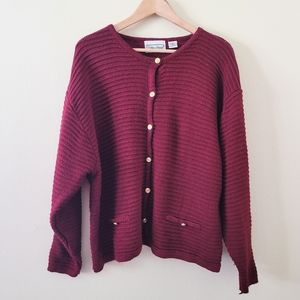 Vintage knit button down sweater 14/16